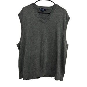 Cremieux Charcoal Gray Pima Cotton V Neck Sleeveless Sweater Vest Sz XXL